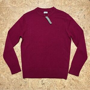 J. Crew Men’s Rugged Merino Wool Blend Crewneck Sweater NWT In Red Sz M